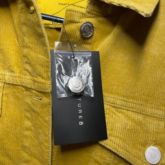 Bumblebee Yellow Corduroy Long Sleeve Jumpsuit - Picture 3 of 7